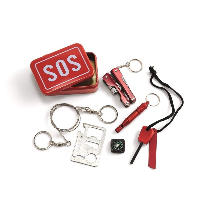 Two's Company Sos Emergency Kit with Tin Box and Drawstring