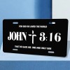BLVD John 3:16 Religious Cross Metal License Plate Including Mounting