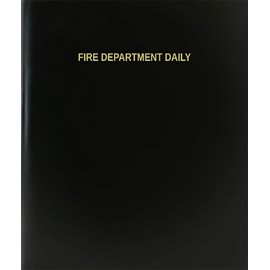 BookFactory Fire Department Daily Log Book/Journal/Logbook - 120 Page, 8.5''x11'', Black Hardbound (XLog-120-7CS-A-L-Black(Fire Department Daily Log Book))