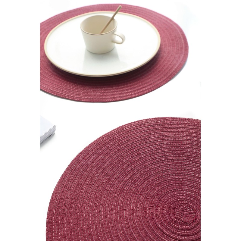 Floroom 15 Inch Round Braided Placemats Set of 4, Washable