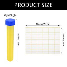 Pack of 22 Sample Tubes, 10 ml with Blue Screw Lid, Plastic Centrifuge Tubes, Transparent Test Tubes, Reaction Vessels, Test Tube Sample Container with Graduated for Laboratory Experiments