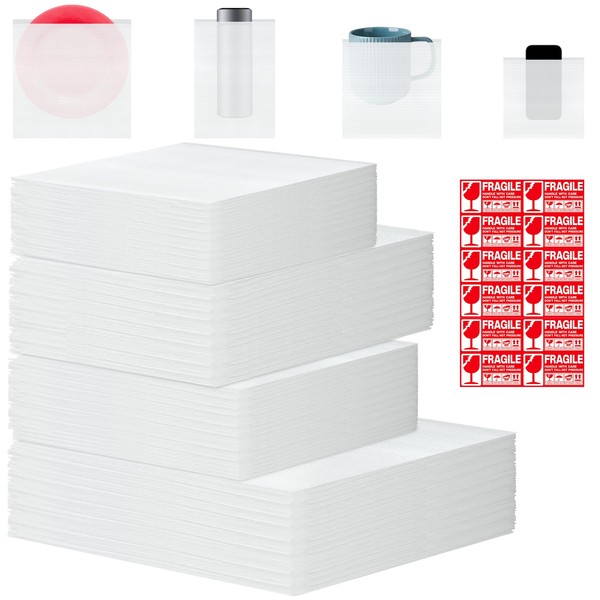 300 Pcs Plate Packing Sleeves for Moving Packing Foam Pouches