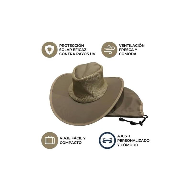 Sombrero Plegable Unisex de Nylon Transpirable con Malla – Protección