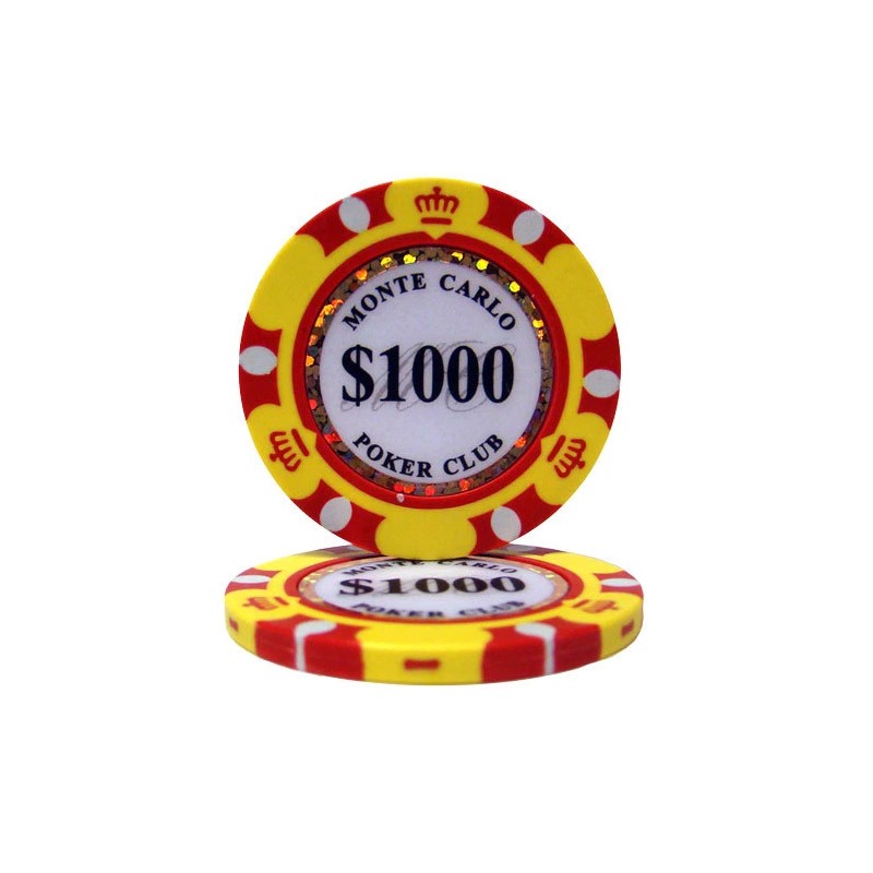 New Bulk Lot of 200 Monte Carlo Poker Chips -