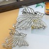 MinoCino Butterfly Hair Clips for Women Girls, Large Sliver Metal