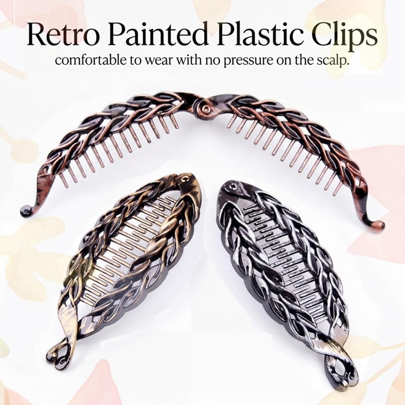 Pecieco 3 Pcs Banana Clips for women 5.5 Inch Large