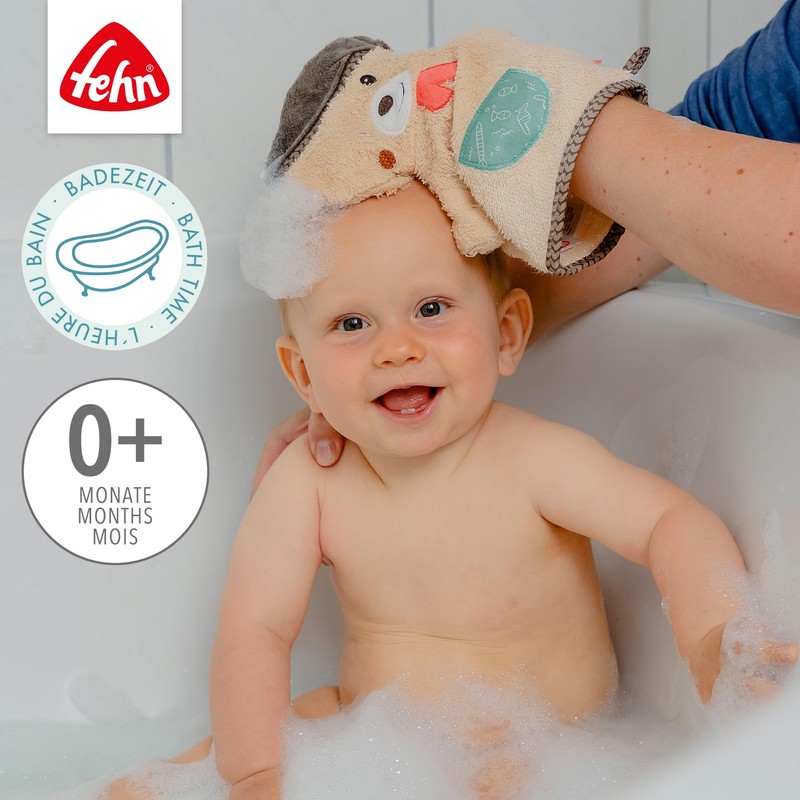 Fehn Wash Glove Donkey - Washcloth with Animal Motif for