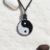 BlueRica Yin and Yang on Adjustable Black Cord Necklace