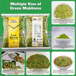 Rani Green Mukhwas (Special Digestive Treat) 3.5oz (100g) ~ Vegan | Indian Candy Mouth Freshener | Kosher
