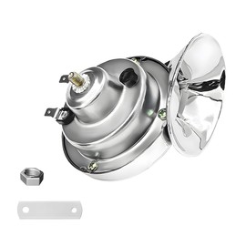 Ohleats 1 PCS Super Loud Car Horns, 12V Waterproof Air Horns Electric Snail Horn, 300DB Train Horns for Vehicle, Motorcycle, Truck, Bike, Boat, Universal Car Accessories (Silver-1PCS)