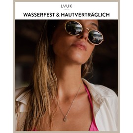 LUUK LIFESTYLE Filigree Necklaces with Pendant and Card with Happiness Saying, Timeless Design and Modern Motifs, in Silver, Gold and Rose Gold, Stainless Steel