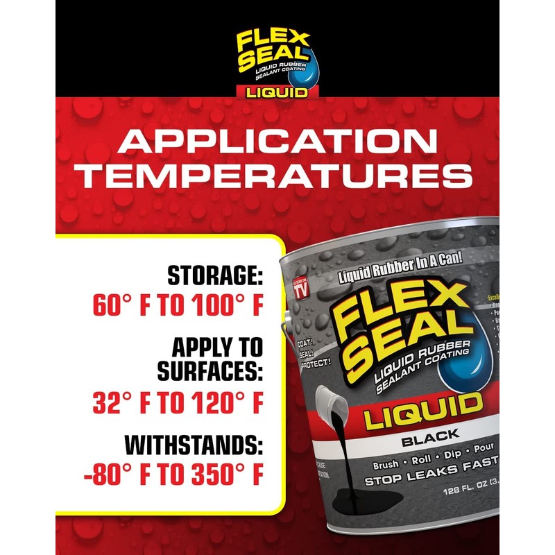 Flex Seal Liquid, Rubber Coating Sealant, Waterproof, Flexible, Breathable, and