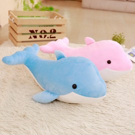 LVPU Dolphin Stuffed Animals Plush Pillows Soft Sea Animal Plush Toys Dolls Stuffed Animal Plushies Gifts for Kids (PINK-31Inch)