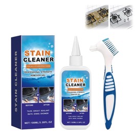 Fleckenentferner,Küchenreiniger für den Haushalt, Fleckenentferner Gel mit Pinsel,Fettlöser für Bad Küche und Silikonfugen(100ML)