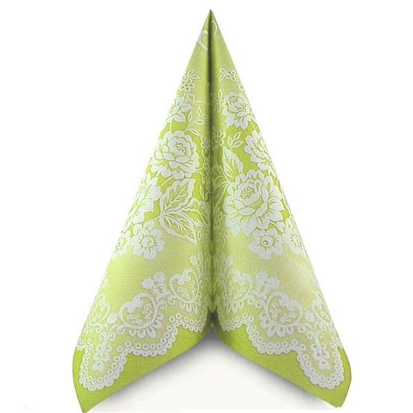 Airlaid Franziska Napkin in Green, 40 x 40 cm, Pack