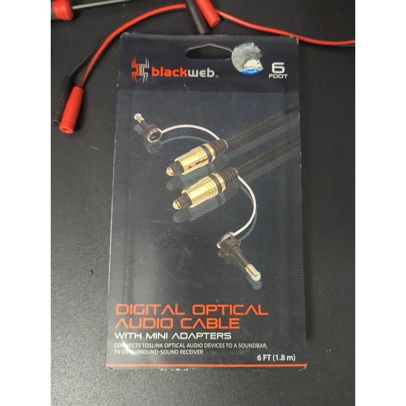 BLACKWEB 6 FT Digital Optical Audio Cable With Mini Adapters•5.1
