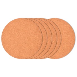 6-Pack 6" Cork Coasters, Round Cork & Plastic Plant Saucers for Gardening, Cork trivets for hot pots and Pans, Absorbent Cork mat for Wine, Coffee & Drinks, Cork Board for DIY Craft Supplies (A)