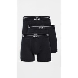 BOSS Men's 3-Pack Cotton Boxer Brief, True Black, Medium