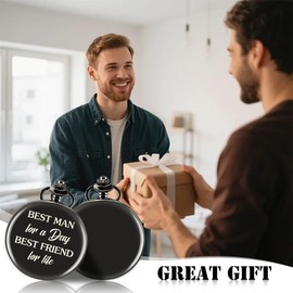 XZtimes Groomsman Gifts for Wedding Best Man Proposal Gifts Groomsmen Engraved Pocket Watch with Chain Wedding Gift for Groomsman Best Man Birthday Christmas Anniversary Presents Stocking Stuffers