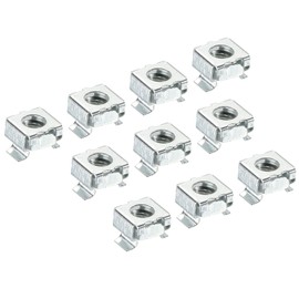 PATIKIL M6 Carbon Steel Zinc Plated Cage Nuts for Server Rack Cabinets Silver-Tone 30pcs