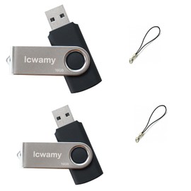 lcwamy USB Bulk 16GB USB Flash Drive 2 Pack Swivel USB Flash Drives 16GB Thumb Drive 2 Pack USB2.0 Flash Drive 16GB Twister USB Drive