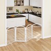 THKKY Folding No-Assembly Metal Freestanding Dog Gate with Door Walk