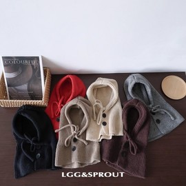 Kids Balaclava Hat & Integrated Scarf (2-8 Years) - Korean Style Outdoor Headwear lf2490 (Free Size) Gray 3ea