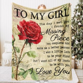 Gifts for Girlfriend, Girlfriend Birthday Gifts, Valentines Gifts for Her - Soft Flannel Blanket for Girlfriend - Christmas, Anniversary, Valentines Day, Birthday Gifts for Girlfriend/GF/Fiancee