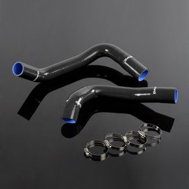 PIT66 Silicone Radiator Hose Kit Compatible with 1970-1987 Pontiac Firebird Grand Prix Black