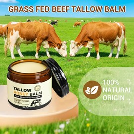 Beef Tallow, Beef Tallow Skincare, Tallow and Honey Balm Face Body, Beef Tallow Moisturizer Hydrates and Nourishes the Skin, Grass Fed Whipped Tallow Face Cream Body Lotion
