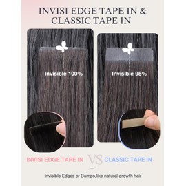DOORES Invisi Edge Tape in Hair Extensions Human Hair, Chocolate Brown to Caramel Blonde, 10 Injection Tape-ins with 10 Injection Tape-ins, 50g, 14 Inch