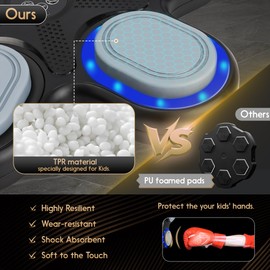 Music Boxing Machine, Smart Bluetooth Boxing Wall Mounted Machine with Gloves for Adults Kids, Boxing Wall Punching Pad, Electronic LED Boxing Board Boxing Workout Equipment Target for Home Office Gym