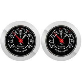 Hemoton 2pcs Hygrometer Mechanical Round Hygrometer Round Hygrometer Gauge Mechanical Humidity Gauge Analog Hygrometer for Humidor Mechanical Humidor Accessory