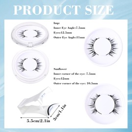 Magnetische Wimpern, 4 Paar, 2 Schichten, Magnetic Eyelashes with Applicator, Wiederverwendbare Natürliche Magnetic Eyelashes Kit, Kein Kleber Erforderlich, Wasserdichtem Langlebigem