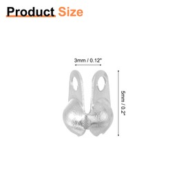 sourcing map 30 Pcs 2.4mm Cord Ends Open, Clamshell End Caps, Bead Tips Knot Covers, Bead End Caps, Crimp Bead Calotte Ends Knot Covers for DIY Bracelet Necklace Jewelry Making, Silver