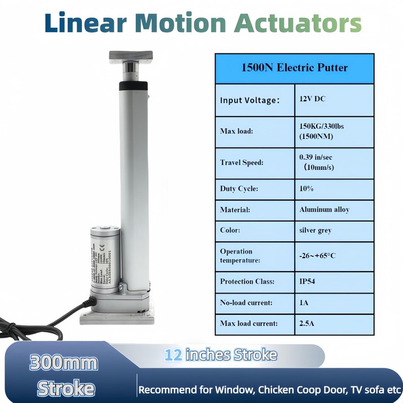 Z Axis Electric Linear Actuator 12 inch 300mm Stroke Motorized