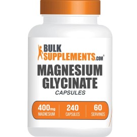 BulkSupplements Magnesium Glycinate 400Mg Capsules 240 Count Mineral Supplement For Wellness