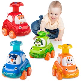 4 Pieces Inertia Animal Car Toy for 1 Year Old Boy and Girl Toddler Toy Age 1-2 1 Year Old Boy Gifts for 1st