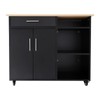 ILWorkTLs Rolling Kitchen Island Cart with Storage Drawer and Doors,Kitchen