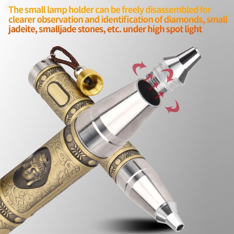 YZYOE Rechargeable Three LEDs Expert Jade Appraisal Flashlight,Jewelry Appraisal Gemstones