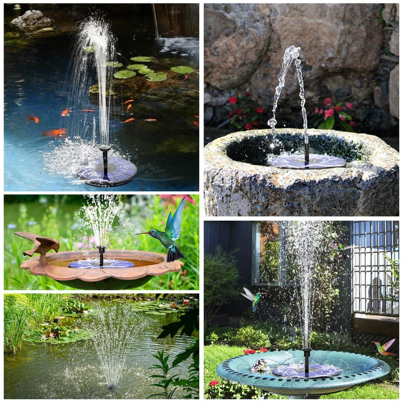 AISITIN Solar Fountain with 3.5 W Solar Panel, 1500 mAh