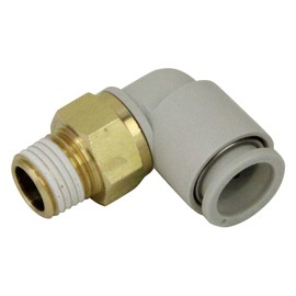 SK11 One-Touch Pipe Fitting Elbow Union for 0.5 inch (12 mm) Hose R1/4 KQ2L12-02AS