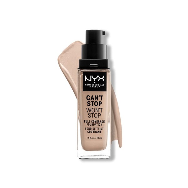 NYX PROFESSIONAL MAKEUP Can't Stop Won't Stop Foundation, 24h Full Coverage Matte Finish - Porcelain