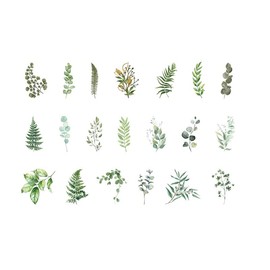 40 PCS Scrapbooking Flower Feather Stickers Journal Diary Transparent Sticker, 40-60mm Size Range, Lightweight and Vibrant