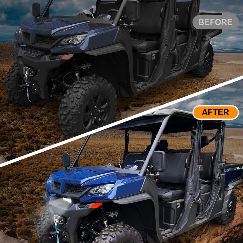CPOWACE Front Mesh Grille with LED Light Bar Compatible with