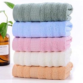 Toallas de mano premium - 100  algodón suave y muy absorbente, toalla de baño perfecta para uso diario para adultos (Color rosa) (blanco)             