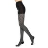 MeMoi Diamond Patterned Cotton Blend Sweater Tights Black Small/Medium