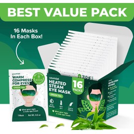 Mascarilla Térmica para Ojos Secos, 16 Unidades, Mascarilla de Vapor Autocalentable, Compresa Caliente para Ojos, Calienta Y Lista para Usar para Dormir Y Relajarse, Compresa Caliente para Ojo