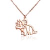 HANFLY 18K Rose Gold Plated Triceratops Dinosaur Necklace