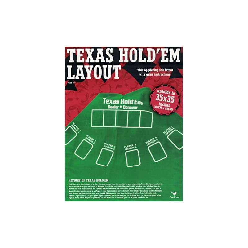 Texas hold'em tabletop playing felt layout